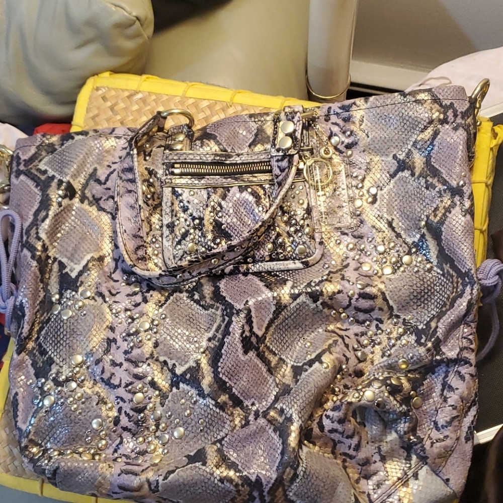 Coach special edition snakeskin leather purse